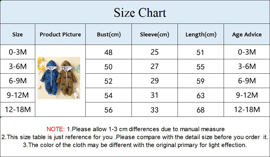 Prowow Cartoon Fox Baby Winter Clothes Romper Jumpsuit For Newborns Zipper Cute Ears Hooded Thicken Infant Overalls For Children
