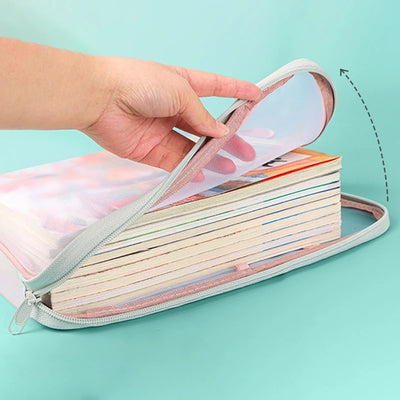 3 Layers Stationery Storage Bag Stationery Mesh Zipper Bag File Folders Large Capacity Storage Bags School Office Organizer 파우치