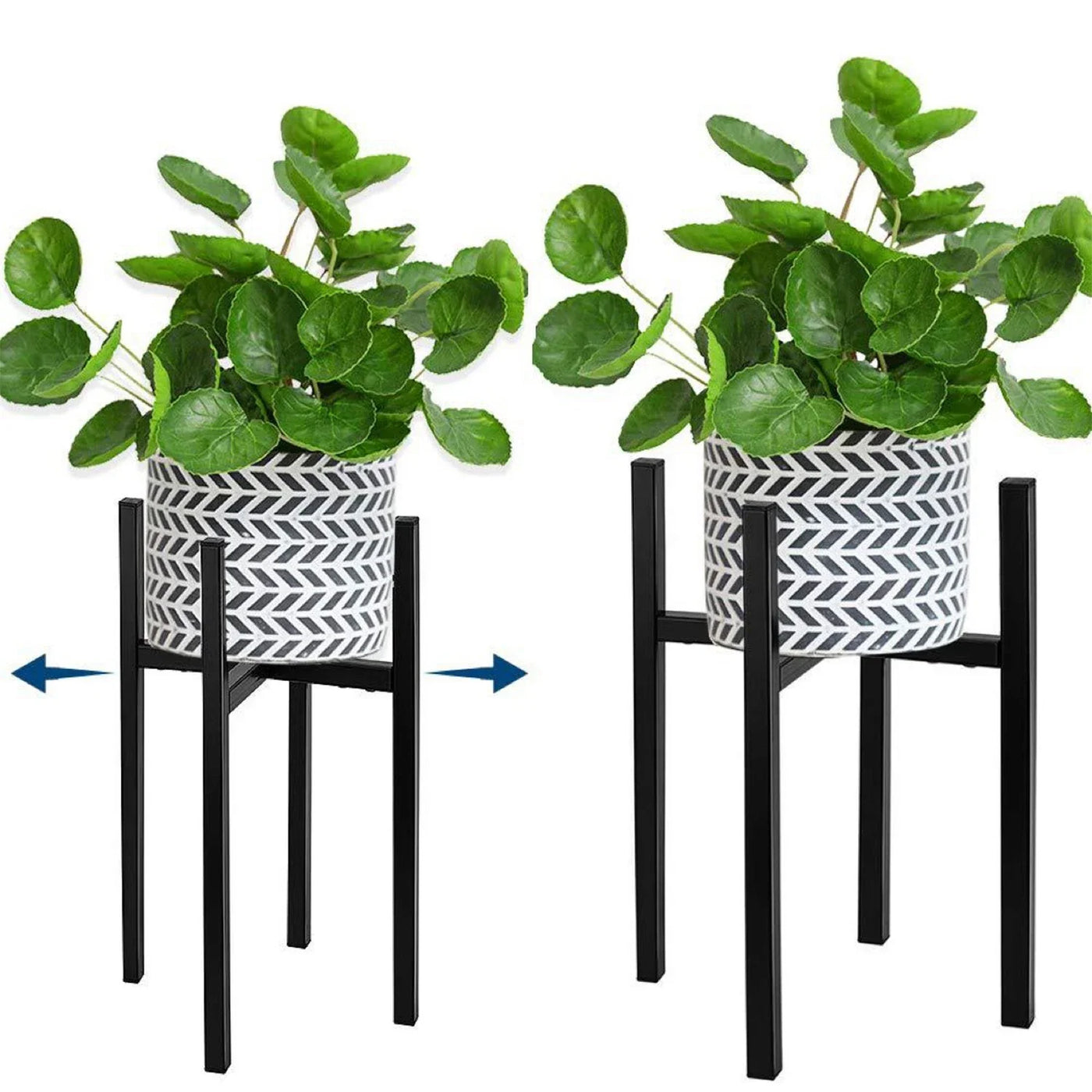 Einstellbare Höhe und erweiterbare Breite (23.37cm) Metall Pflanzenhalter mit perfektem Blumentopf Stand