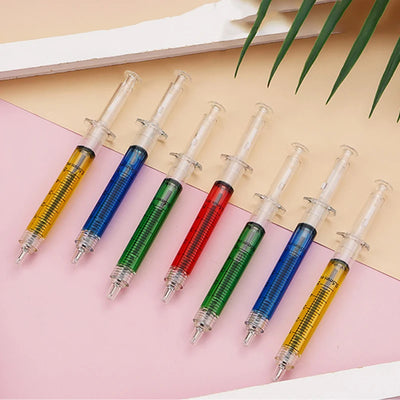 Novelty Syringe Needle Shape Ballpoint Creative Styling Needle Pen Office School Stationery Pen Syringe Needle Ballpoint Pen