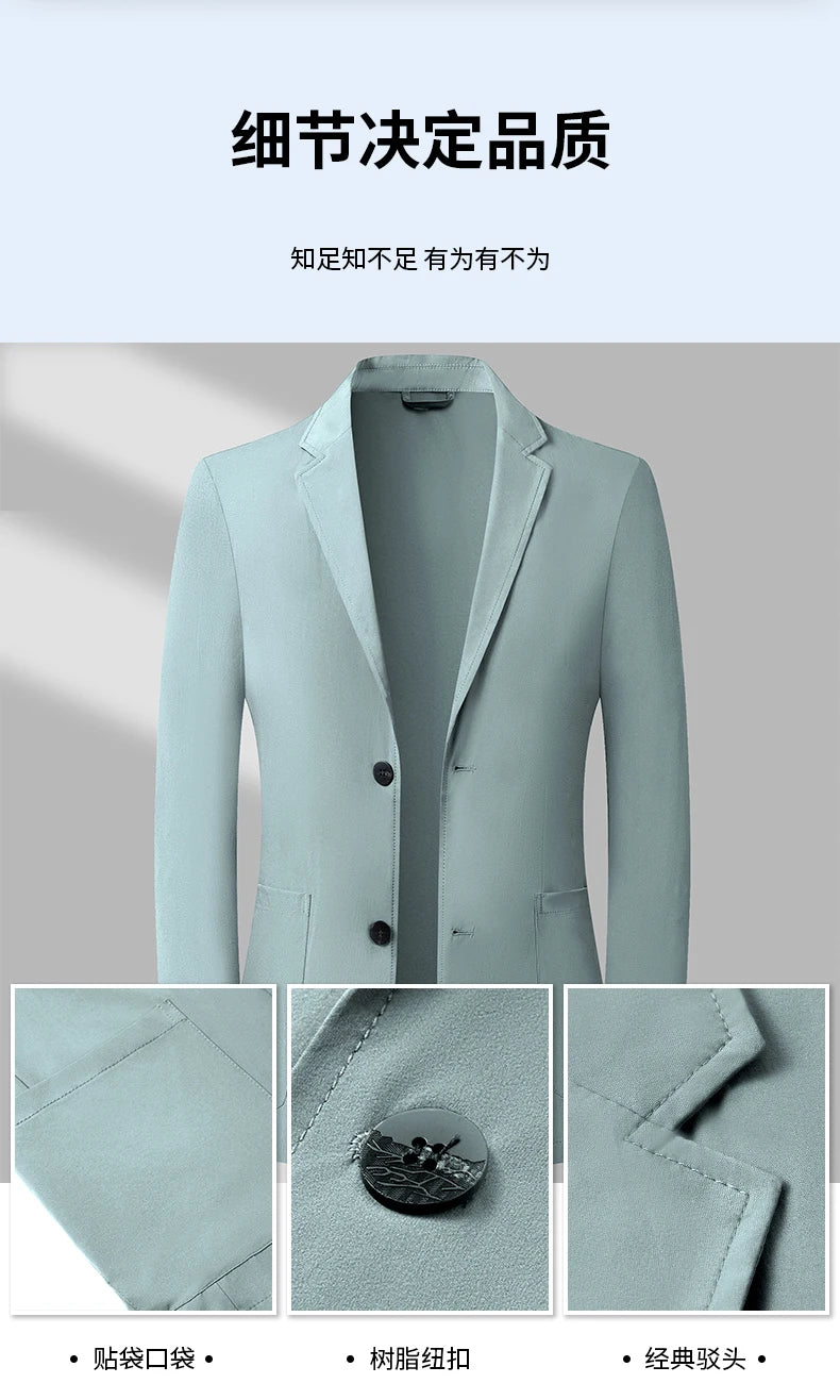 2024 Summer New Casual Sunscreen Small Suit Top for Men, Thin Ice Silk Sunscreen Quality, Fashionable and Versatile Suit Top