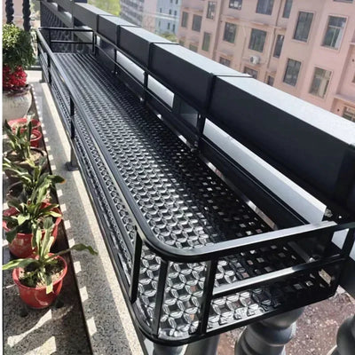 Elegant European-Style Flower Stand Expansive Iron Art Balcony Rail Organizer Decorative Hanging Pot Holder Urban Green Space