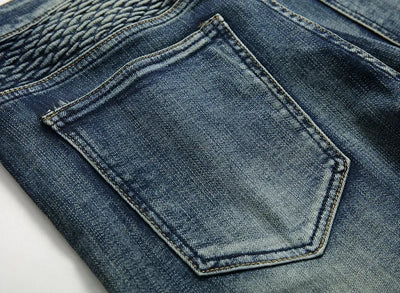 Jeans Men Long Pencil Pants Denim Pant High Waist Slim Fit Simple Zipper Splice Casual Regular Autumn Winter Straight Trousers
