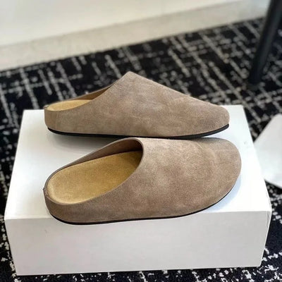 Flats Mules Shoes Women Suede Slingback Slippers Fashion Sandals New Outdoor Beach Dress Slides Casual Cozy Female Zapatillas