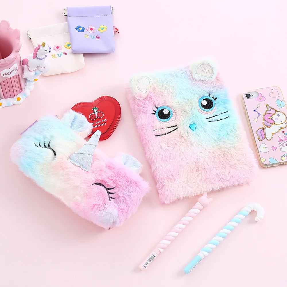 Plush Unicorn Cute Pencil Case Licorne Kawaii Girls Estuche Para Lpices for Trousse Astuccio Canvas Scolaire School Cartuchera