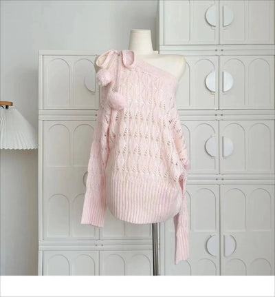Autumn Winter Woman Korean Fashion Cute Pullover Sweet 2000s Sweater Elegant Oversize Knitwears Designer Aesthetic Chic Coquette