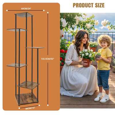 4/5/6Tier Metal Wood Plant Stand Shelf for Multiple Plants Small Corner Flower Stand for Patio Garden Balcony Living Room