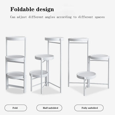 Foldable Corner Plant Stand Indoor Outdoor Tiered Plant Shelf Foldable Flower Holder Display Rack for Garden Patio Balcony