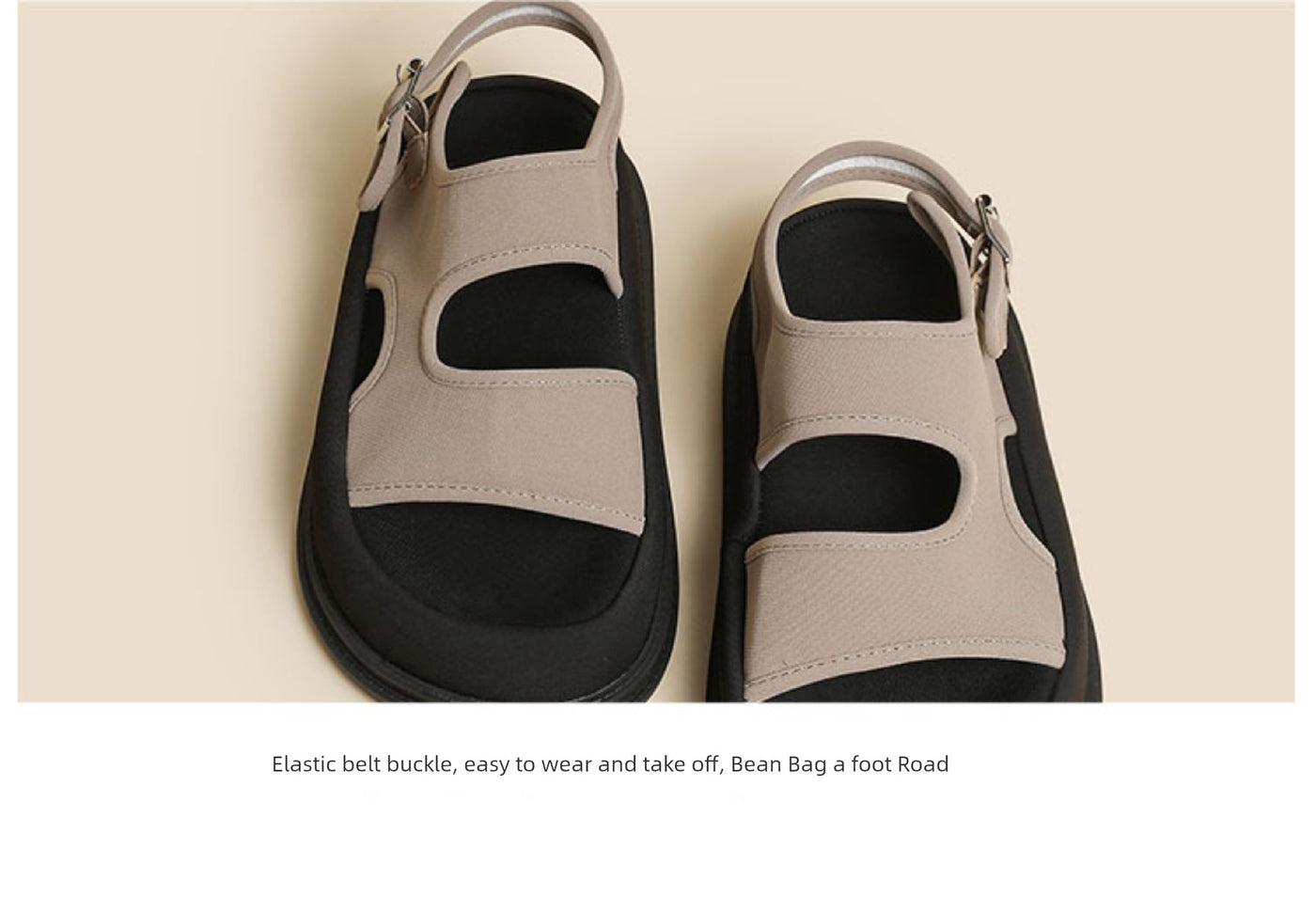 Soft Elastic Thick Sole Elastic Band Slip-on Casual Sandals