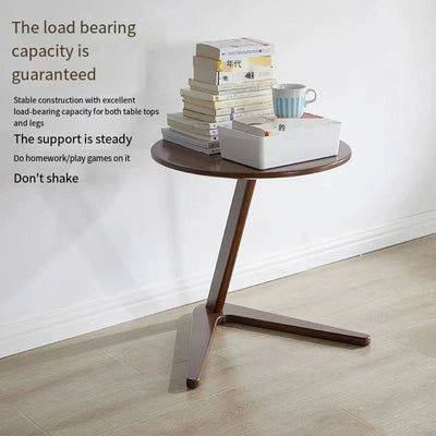 Nordic Style Solid Wood Side Table Sofa Side Table Living Room Small Coffee Table for Small Spaces Bedroom Rustic Walnut