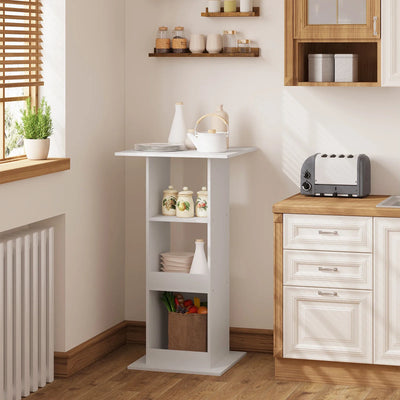 WOLTU 1PC Bar Table Bistro Square Counter Table with 3 Shelves Side Cabinet Drink Stand for Pub Kitchen Dining Room Living Room