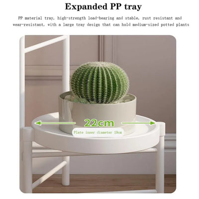 Foldable Corner Plant Stand Indoor Outdoor Tiered Plant Shelf Foldable Flower Holder Display Rack for Garden Patio Balcony