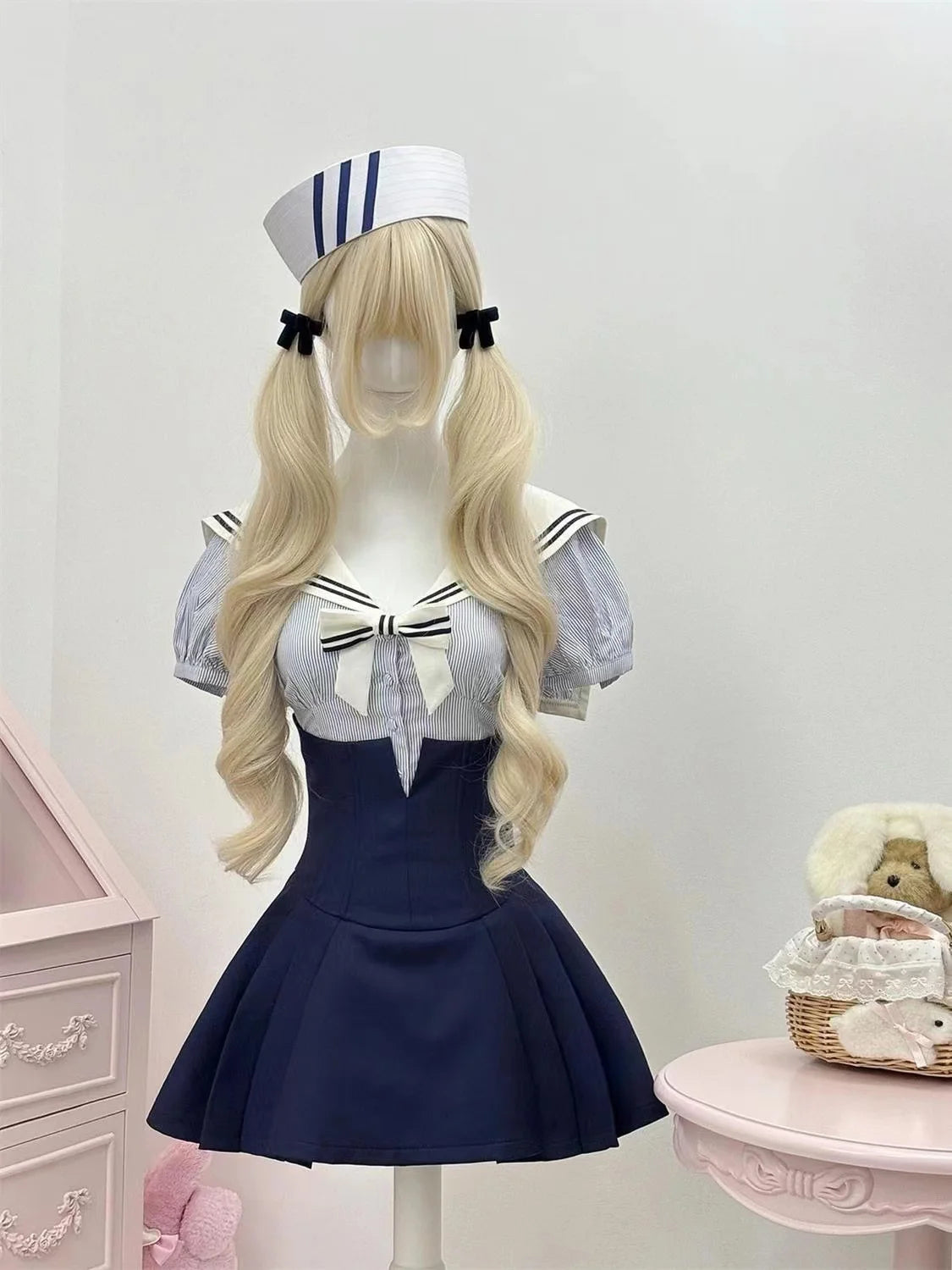Japanese Sweet Preppy Style 2 Piece Set Women Kawaii Lace Patchwork Bow Tops + Y2k Plaid Mini Skirt Elegant Fashion Outifits New