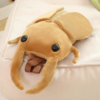 Cicada Plush Backpack Kid School Bag Cute Lifelike Insect Plushie Doll Cartoon Beetle Bag Soft Animal Plush Toy Birthday Gift