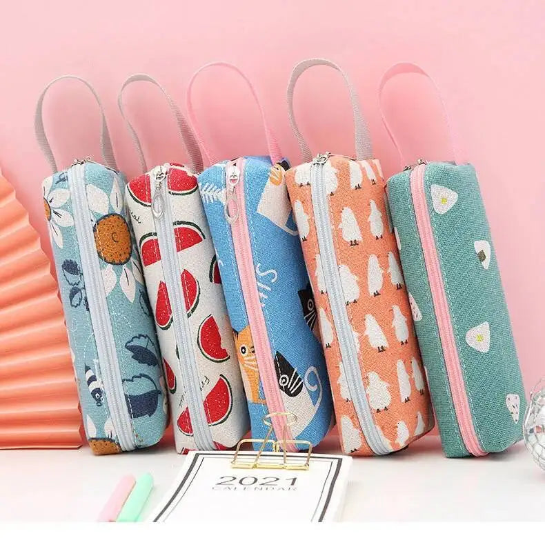1 Pieces Kawaii Cute Cartoon Animals Pen Pencil Bag School Office Supplies Stationery Receive Tools Makeup Pouch Cosmetics Case