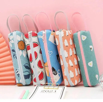 1 Pieces Kawaii Cute Cartoon Animals Pen Pencil Bag School Office Supplies Stationery Receive Tools Makeup Pouch Cosmetics Case