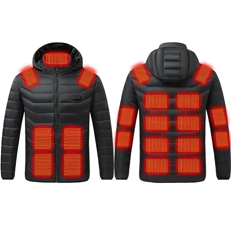 21 Areas Electric Winter Heated Jacket Men's Women's Motorcycle Jacket USB Heating Jacket Heated Vest Moto Thermal Coat Clothing