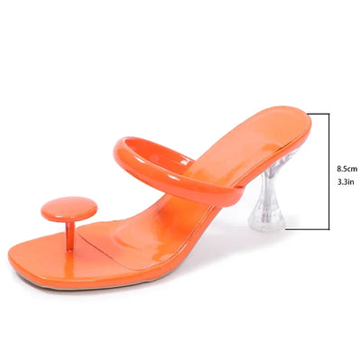 Women Slippers Outdoor Luxury Party Shoes Women 2025 New Summer High Heels Sandals Designer Slippers High Heels Slides Women
