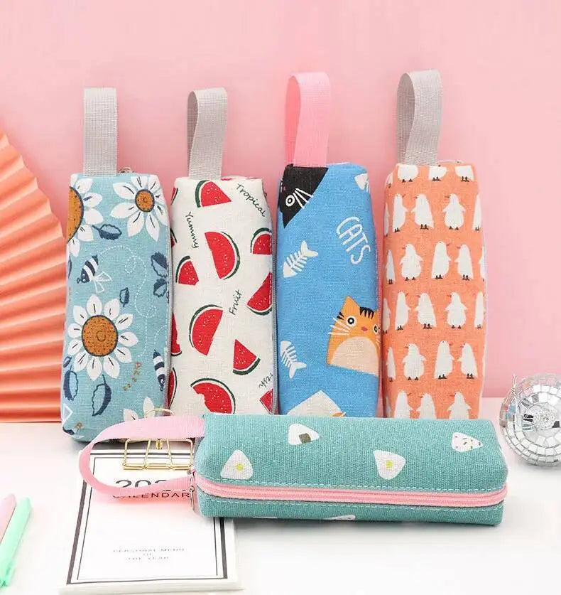 1 Pieces Kawaii Cute Cartoon Animals Pen Pencil Bag School Office Supplies Stationery Receive Tools Makeup Pouch Cosmetics Case