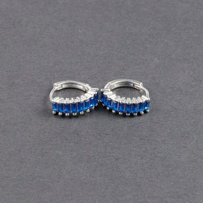 Fashion Multicolor Zircon Crystal Small Hoop Earrings Women Stainless Steel Flower Square Cartilage Earring Piercing Jewelry