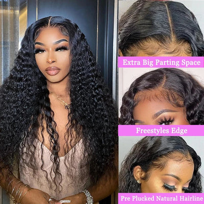200% Hair Wigs Human Hair Deep Wave 13x4 Lace Frontal Wig Water Wave 4x4 Lace Closure Pre Plucked 13X6 HD Lace Frontal Wig