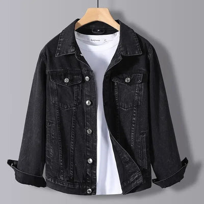 Jeans Coat for Men Black Autumn Denim Jackets Man High Quality Winter 2024 Low Cost Joker Fashion Large Size Menswear New in Y2k