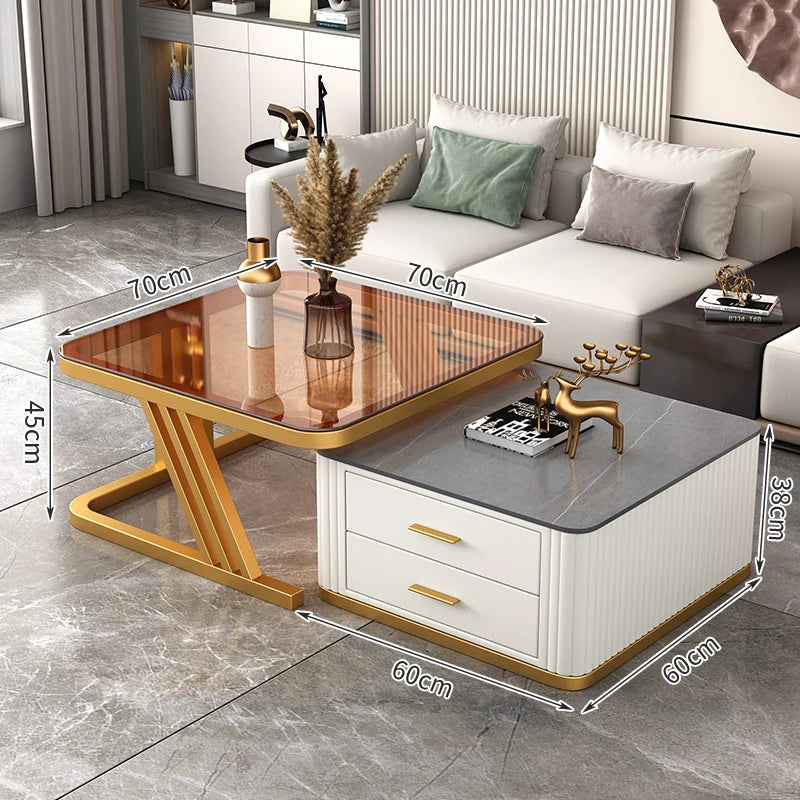 Nordic Aesthetic Coffee Table Living Room Light Luxury Designer Clear Unique Side Table Modern Simple Mesas Bajas Furniture