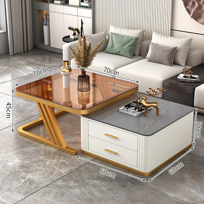Nordic Aesthetic Coffee Table Living Room Light Luxury Designer Clear Unique Side Table Modern Simple Mesas Bajas Furniture