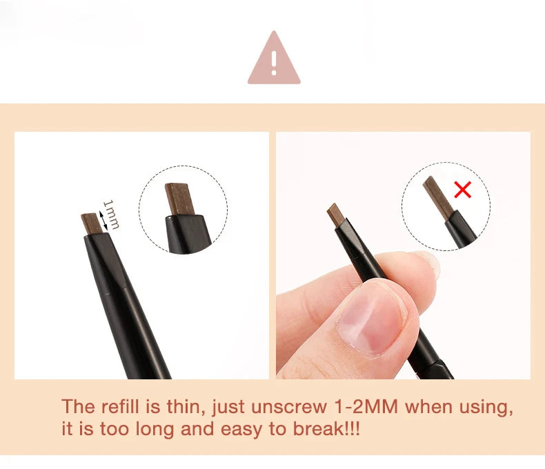 2 In1 Fine Triangle Eyebrow Pencil Eyebrow Brush Long Lasting Waterproof Sweatproof Ultra Precise Brow Definer Eye Brow Makeup