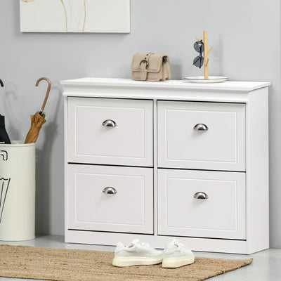 【Breeins】Flip Down Shoe Bench Cabinet, Shoes Rack Storage Organizer Shelf Home Decoration For Entryway