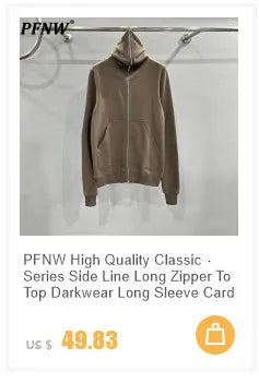 PFNW Unisex Winter Warm Fur Collar Hooded Quilted Padded Jacket 2024 Trend New Brown Loose Causal Short Style Cotton-padded Coat