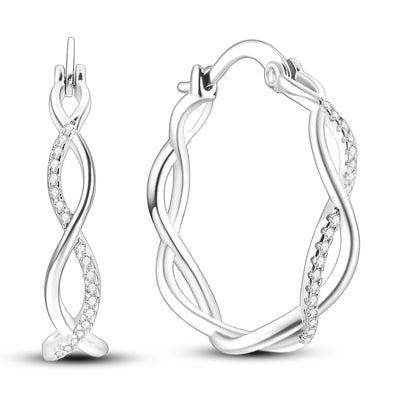 Hot Sale 925 Sterling Silver Heart Earrings Fit Original Charms Hoop Earrings For Women girls Stud Earring Fine Jewelry Gifts