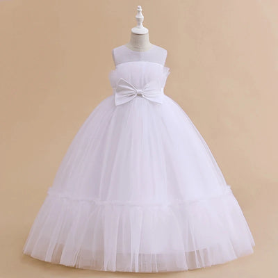 Formal A-line Party Dress For Girls Children Costume Sleeveless Princess Dresses Girl Dress Elegant Lace Wedding Gown