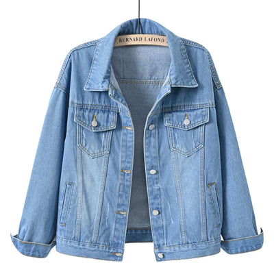 Women's Denim Jacket Spring Autumn Short Coat Pink Jean Jackets Casual Tops Purple Yellow White Loose Tops Lady Outerwear KW02
