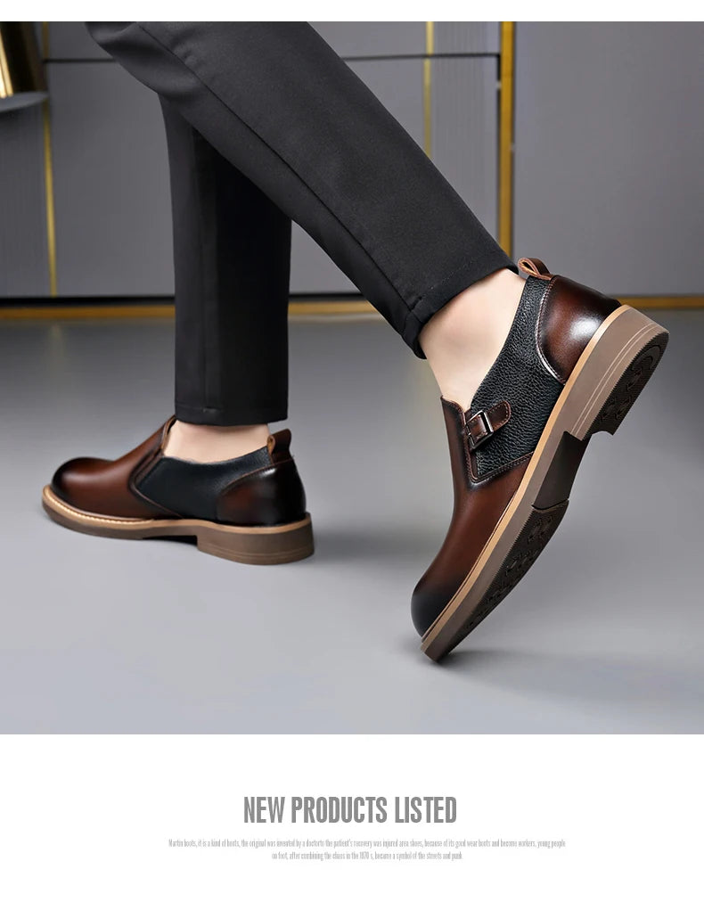 Men's Business Dress Leather Shoes Men's Soft-soled Leather One-pedal 2025 New High-end Casual Shoes Dress for Men Sneakers