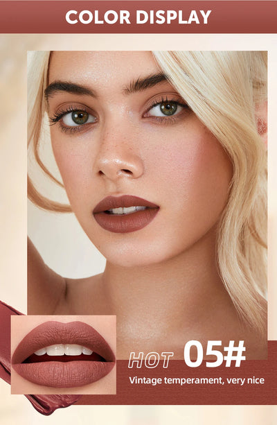 New Velvet Matte Lipstick Long Lasting Waterproof Lipstick Non-Stick Cup Lip Stain Tint Cosmetics Lip Pencil Liner Makeup