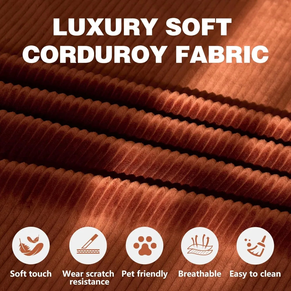 78.8" Convertible Compression Sofa: Corduroy Modular Bed, Arms & Backrest