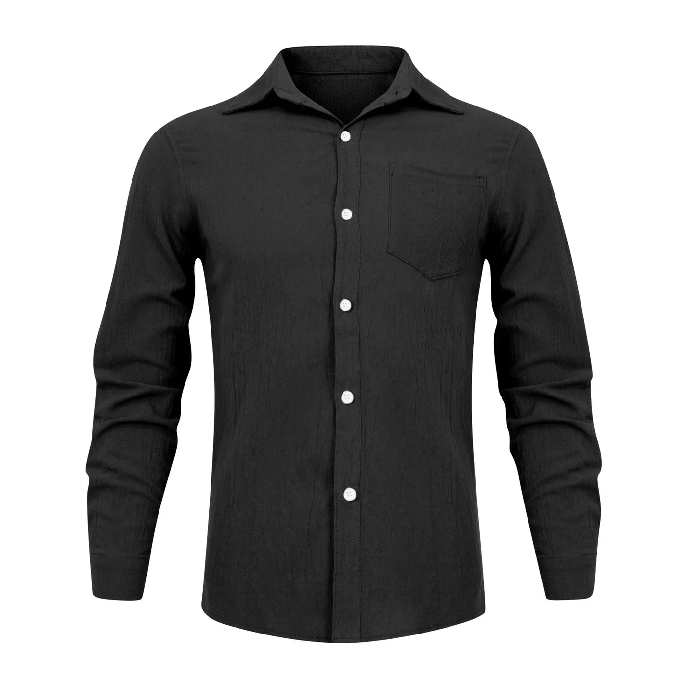Loose Shirts Men'S Lightweight Long Sleeved Shirt Spring Summer Men'S Casual Cotton Linen Solid Color Long Sleeve Shirts