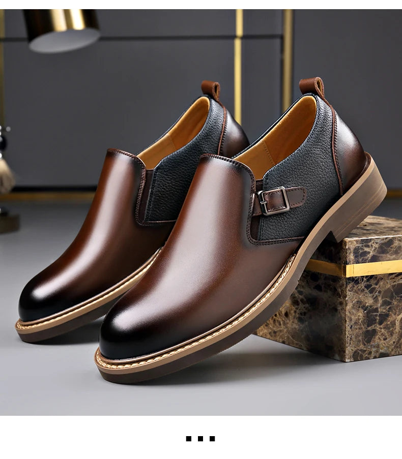 Men's Business Dress Leather Shoes Men's Soft-soled Leather One-pedal 2025 New High-end Casual Shoes Dress for Men Sneakers