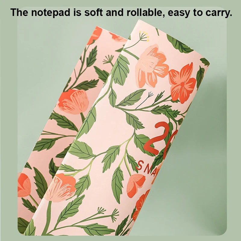 Portable 2025 Monthly Notes Notebook, A4/A5 Size 24 Sheets Annual Calendar Planner for School Travel Business Work Home Writing