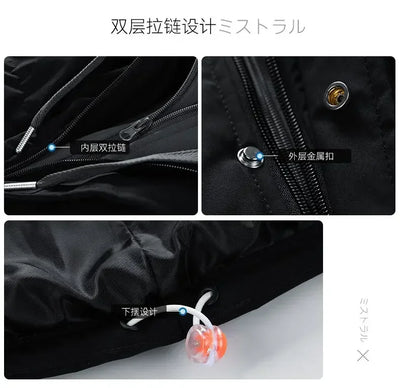 Men Hooded parka Thick Warm Colorful Bubble Coat Winter Jacket Mens Streetwear Hip Hop Parka Korean Black Clothes Puffer Jackets