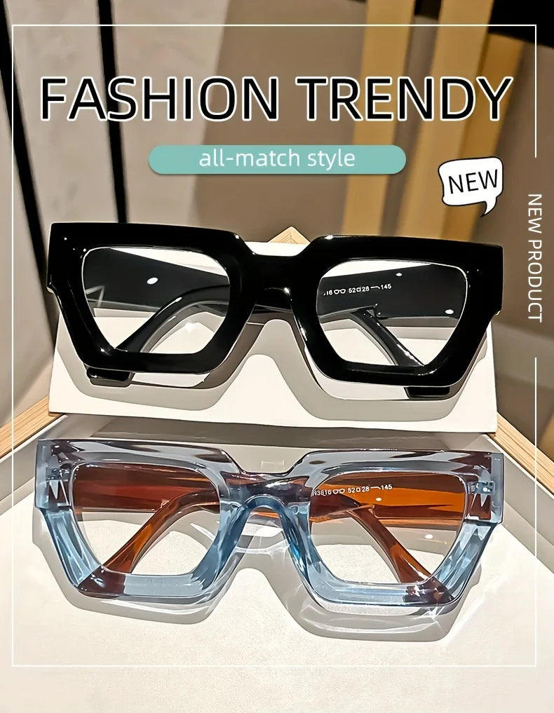 Y2K Oversized Clear Lens Glasses with Leopard Print Frame, Blue Light Blocking, Fashionable Accessory for Casual Attire