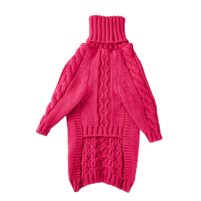 Turtleneck Twist Knitted Sweater for Dogs, Italian Greyhound Whippet, Warm Dog Coat, Dog's Winter Clothing