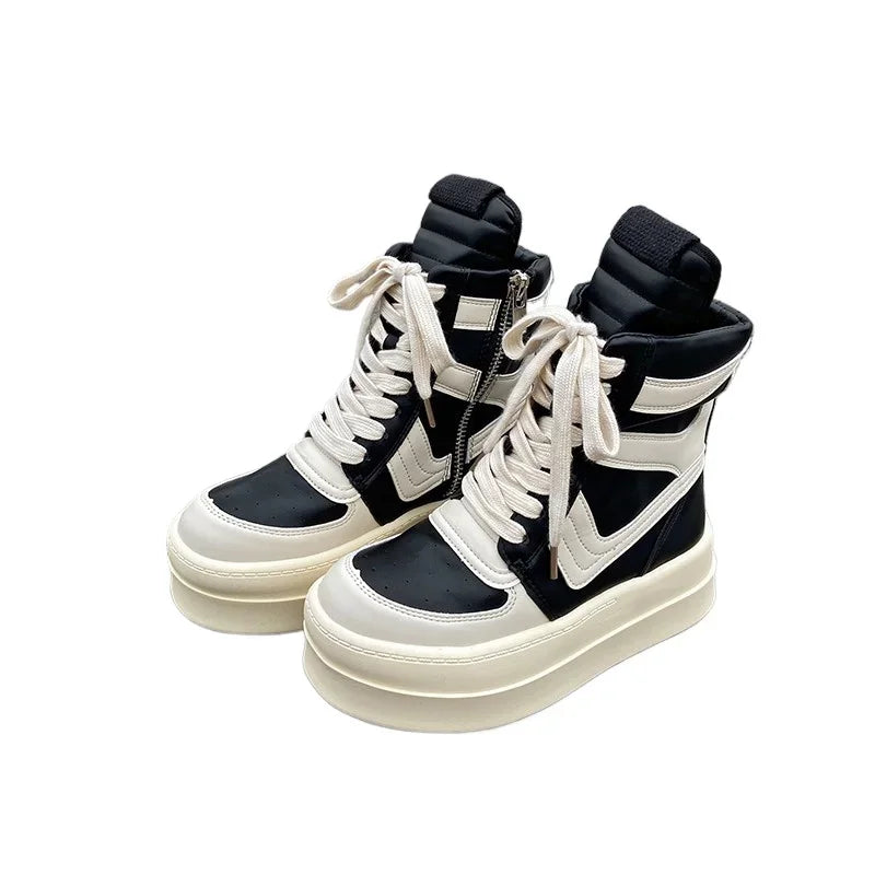 Luxury Trainers Casual Shoes Men High Top Brown Suede Genuine Leather Women Flat Geobasket Ro Lace Up Sneakers Zip Ankle Boots
