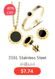 3pcs Trendy Stainless Steel Roman Digital Wafer Earrings Necklace Set for Women Black White Shells Party Jewelry