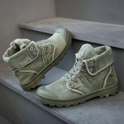 Ankle Boots for Men Sneakers Lace-up Outdoor Men Casual Shoes Flats Breathable Comfortable Canvas Shoes Male Zapatos Hombre
