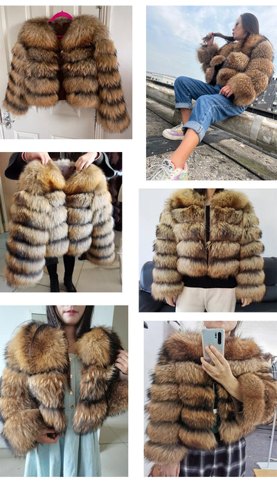 2024 new natural fur premium luxury winter real fur coat
