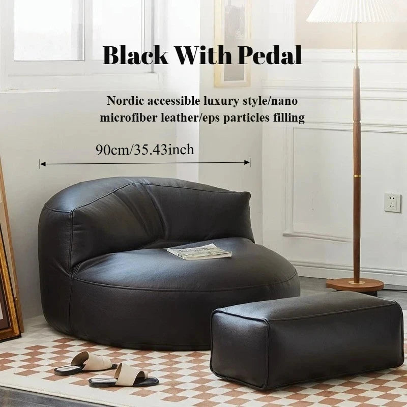 Lazy Sofas Living Room Single Sofa Modern Design Sofa for 1 Person Can Lie Down Beanbag Tatami Thickened Leather Home Furniture