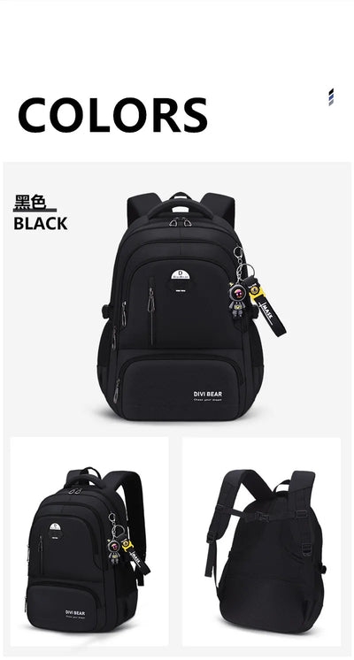 2025 Large capacity men's backpack with astronaut pendant 2 sizes of student school backpacks Student nylon school bags mochilas