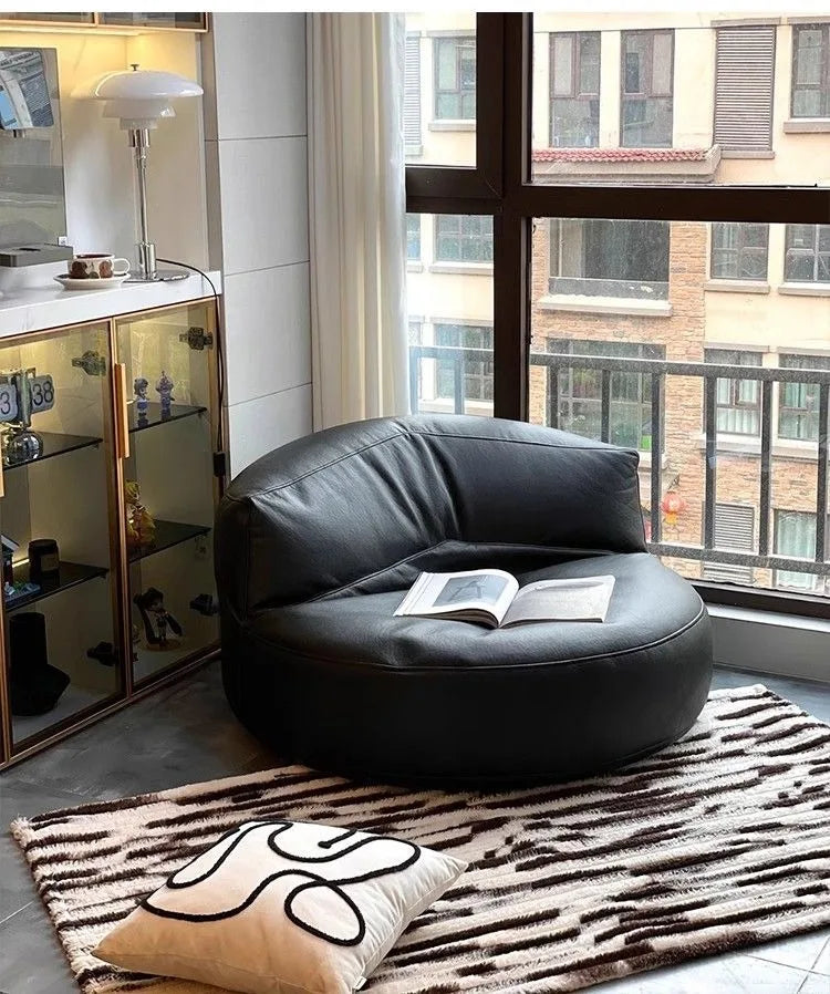 Lazy Sofas Living Room Single Sofa Modern Design Sofa for 1 Person Can Lie Down Beanbag Tatami Thickened Leather Home Furniture